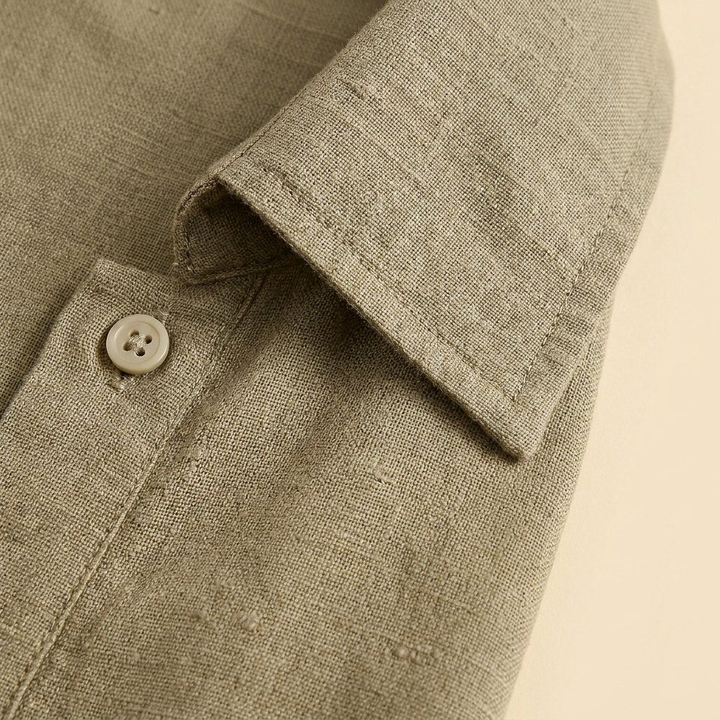 Mira linen blend fabric detail