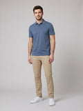 Mosaic men's slate-blue polo shirt, front