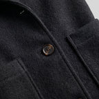 Nordin lightweight hooded wool coat, wool fabric and button detail