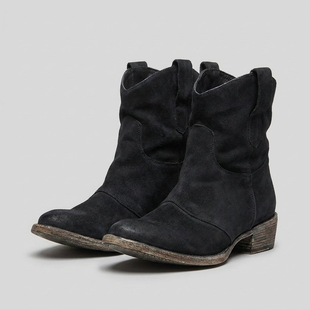 Olympe black vintage western boots