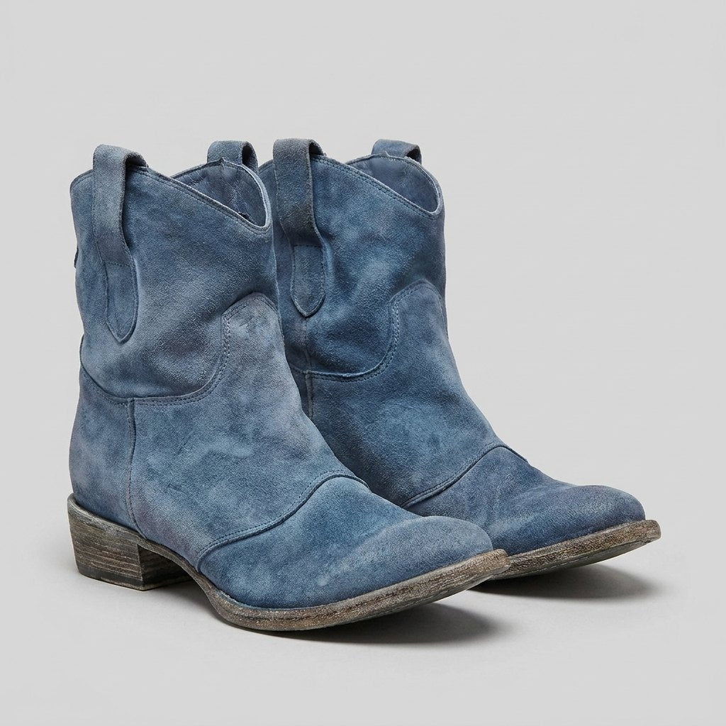 Olympe blue vintage western boots