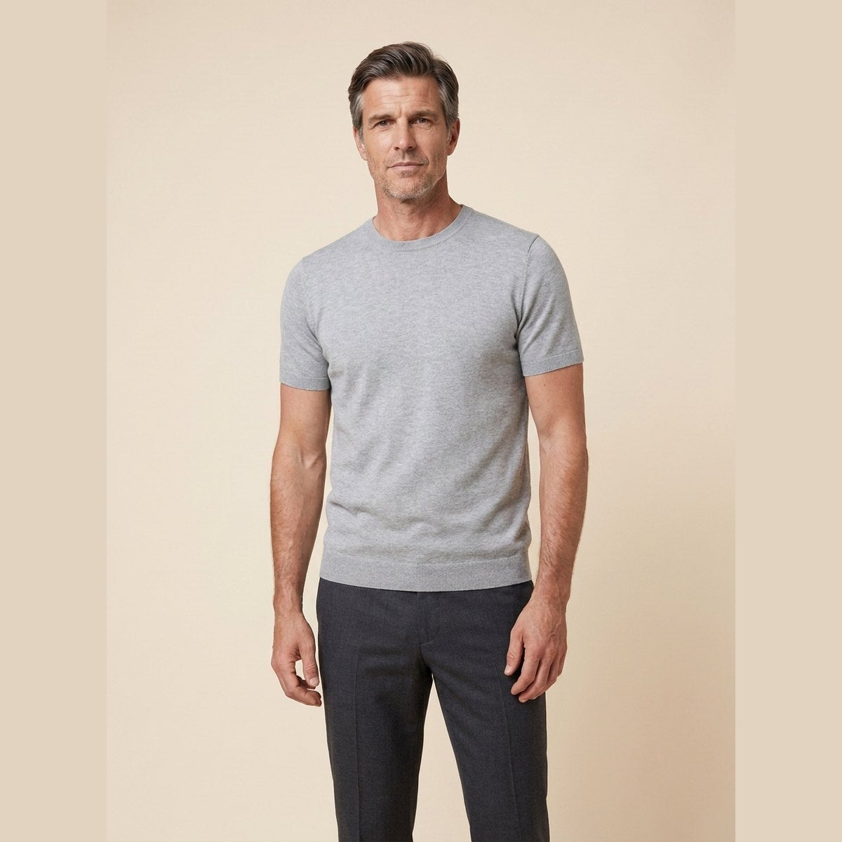 Pankov men's short-sleeve knit tee in gray