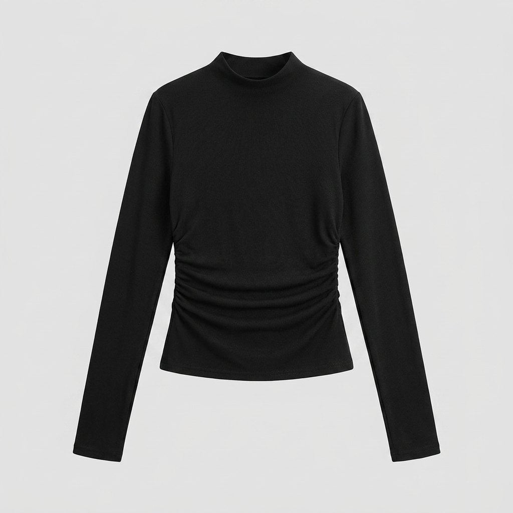 Ravishing black jersey top flat lay