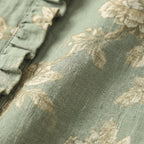 Rosalinde sage-green linen fabric close-up