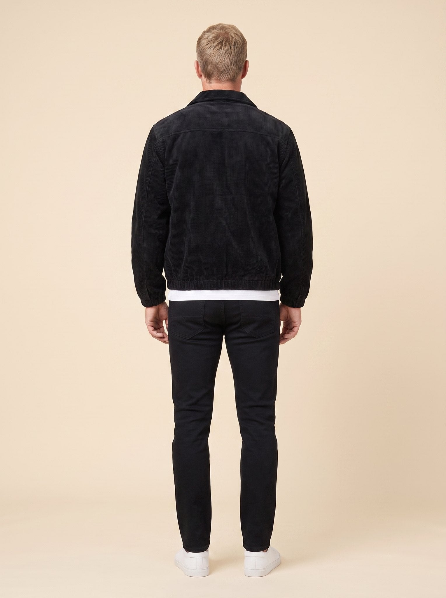 Salvador corduroy zip jacket black back view