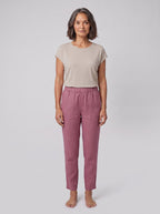 Sandara Coastal Breeze Trousers mauve purple, front view on model