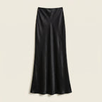 Satin maxi skirt black flat lay