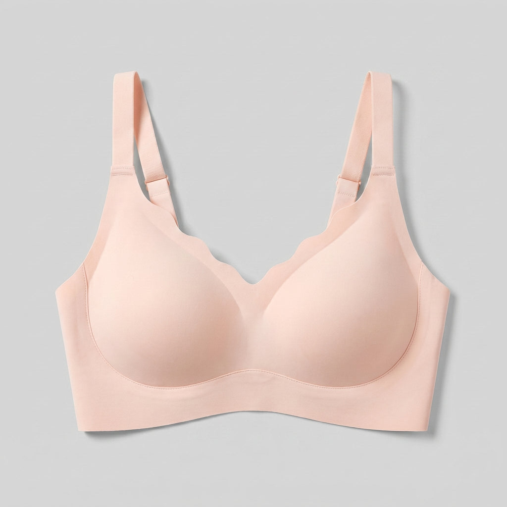 Sera seamless push-up bra apricot pink front
