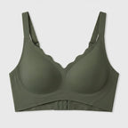 Sera seamless push-up bra dark green front