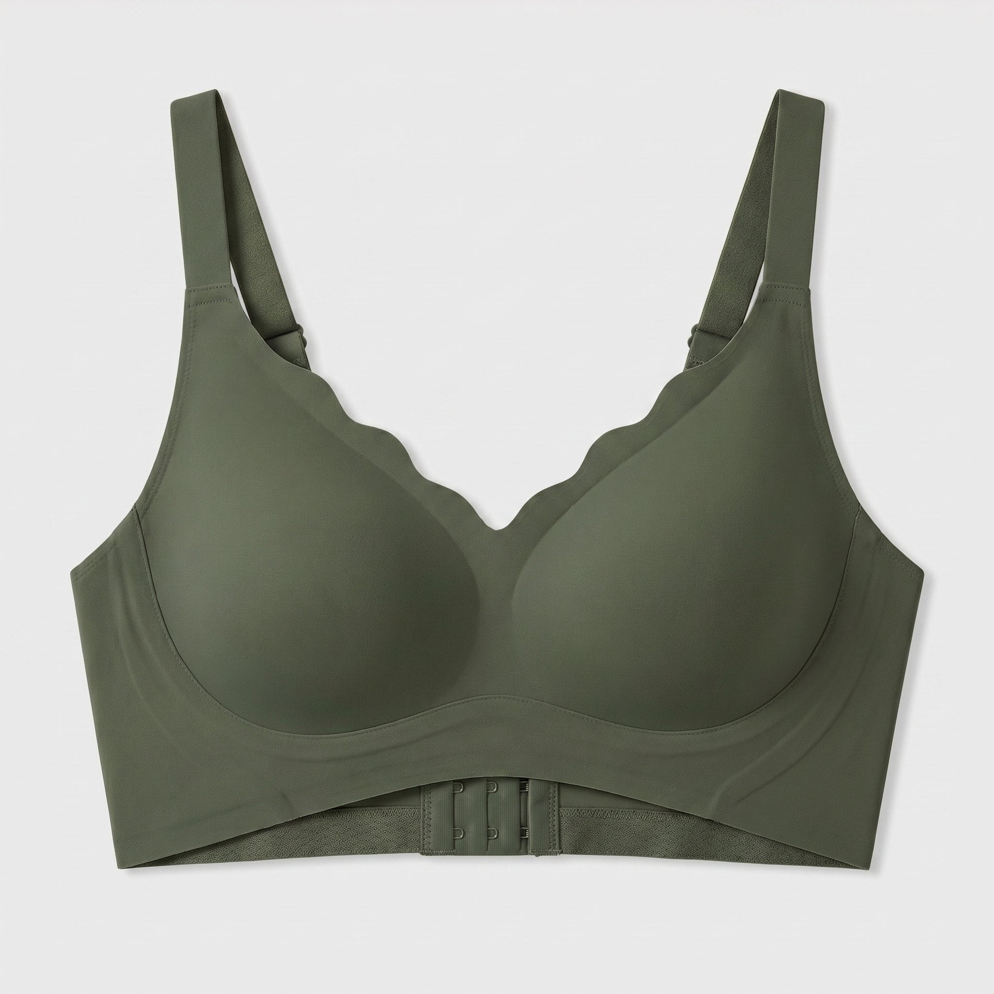 Sera seamless push-up bra dark green front