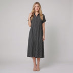 Sierra striped shirt dress black