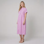 Sierra striped shirt dress pink