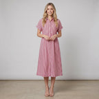 Sierra striped shirt dress red
