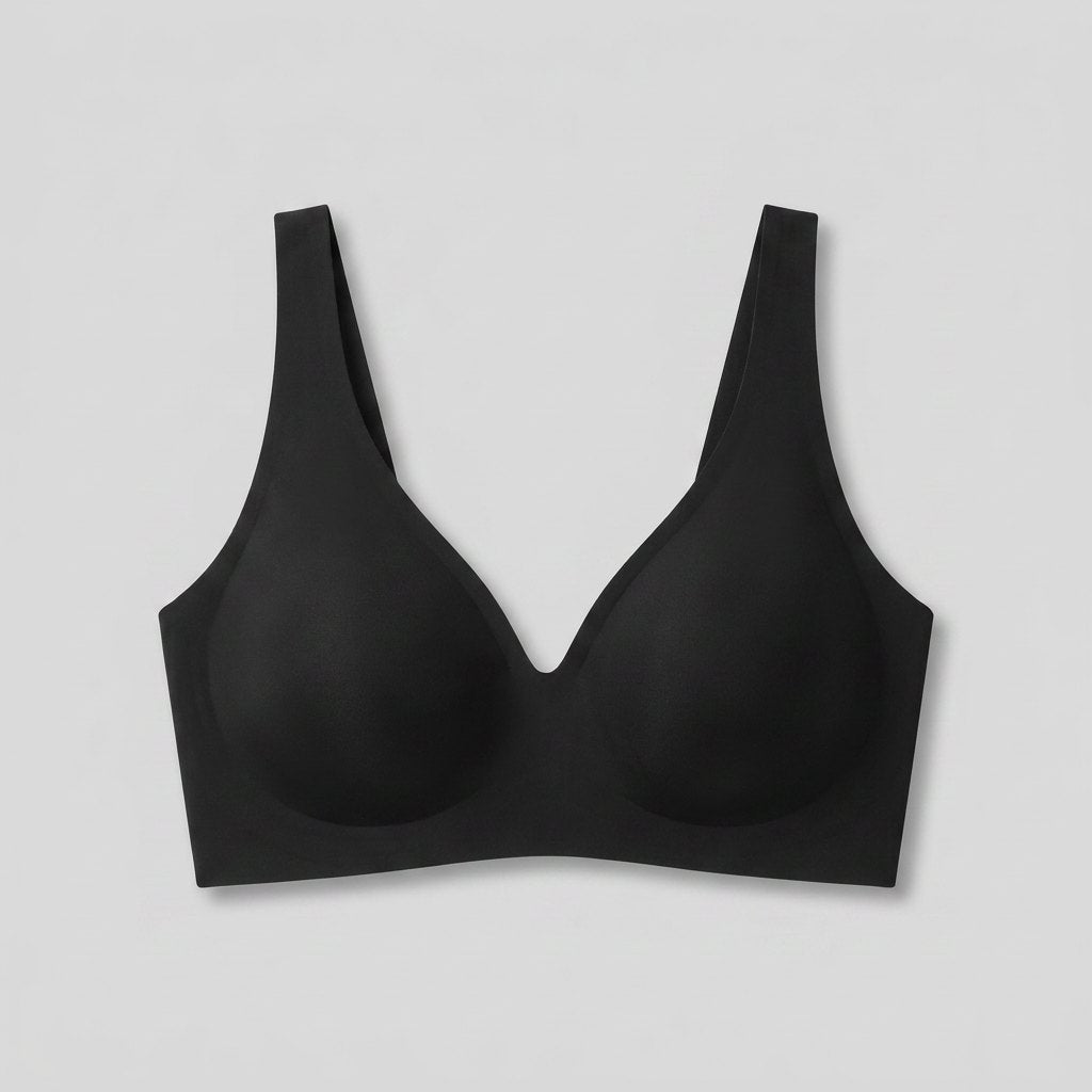 Sleek Deep V Bra Black seamless wireless