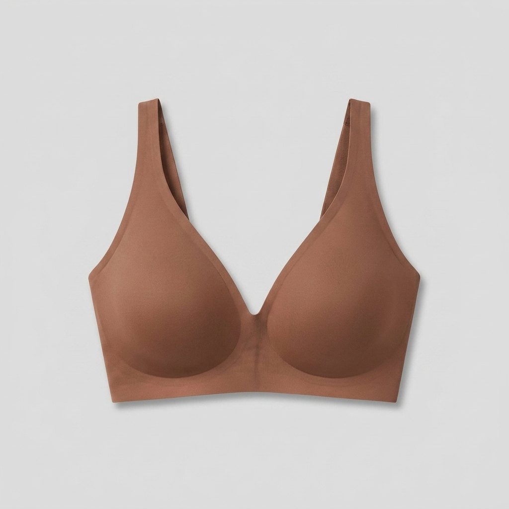 Sleek Deep V Bra Coffee seamless wireless