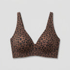 Sleek Deep V Bra Leopard print seamless wireless