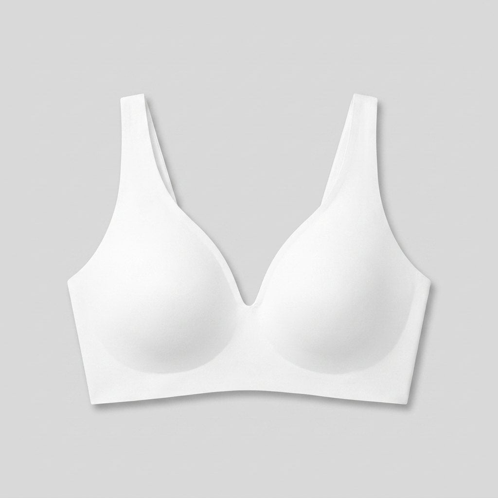 Sleek Deep V Bra White seamless wireless