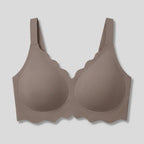 Sofia Wireless Bra Gray scalloped