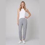 Sole Striped Trousers Black on model