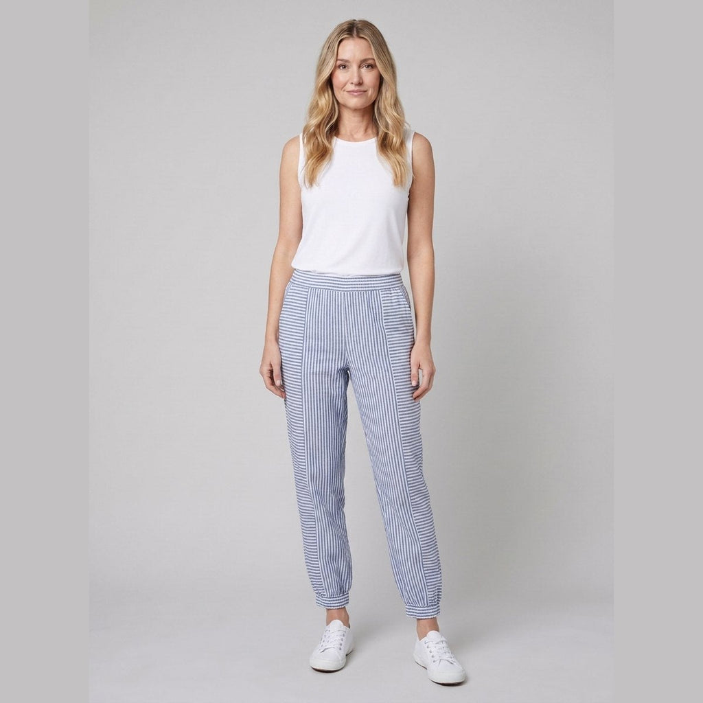 Sole Striped Trousers Blue on model