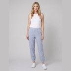Sole Striped Trousers Blue on model