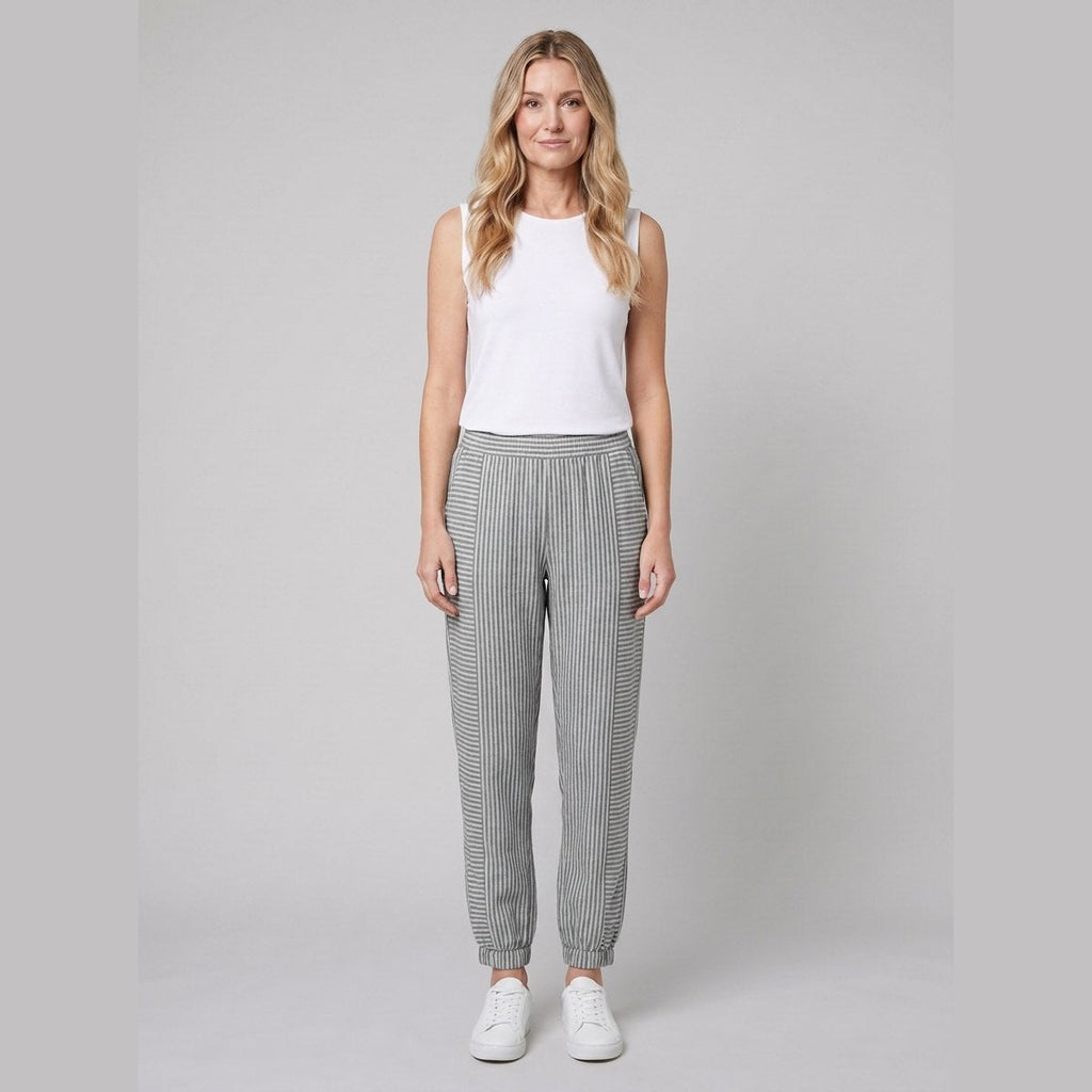Sole Striped Trousers Gray on model
