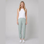 Sole Striped Trousers Green on model