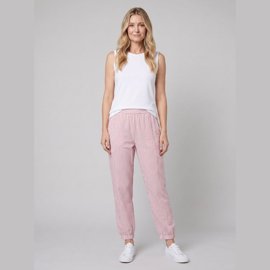Sole Striped Trousers Pink on model