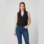 Soleil V-neck top black