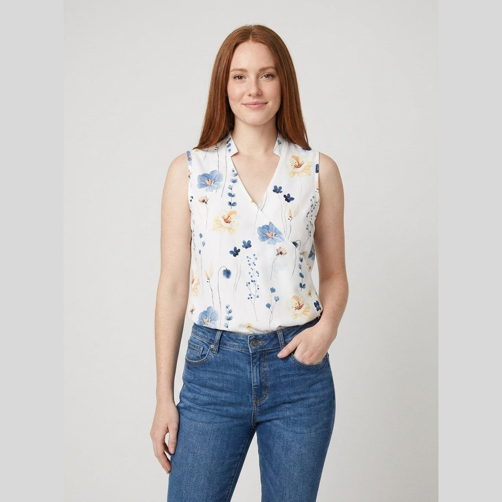 Soleil V-neck top flowers 3
