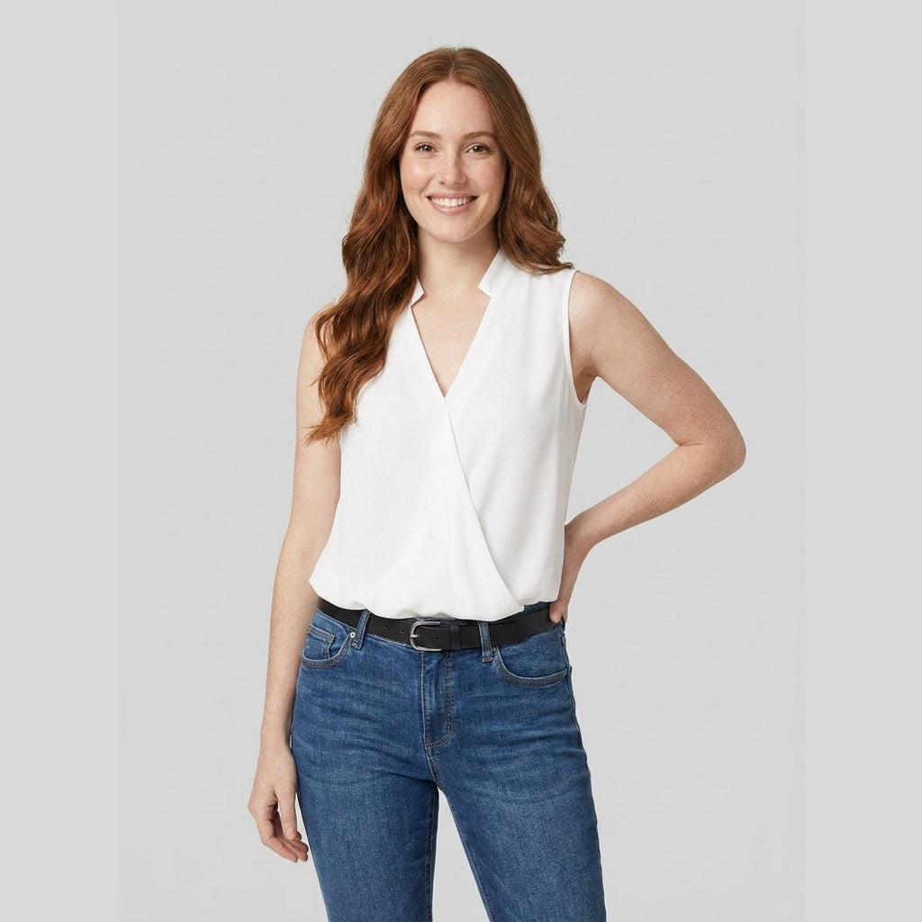 Soleil V-neck top white