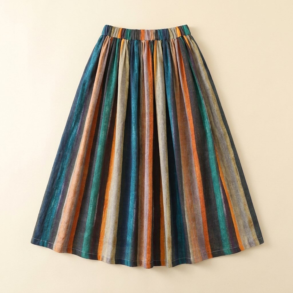 Sora striped A-line skirt flat lay