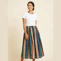 Sora striped A-line skirt front