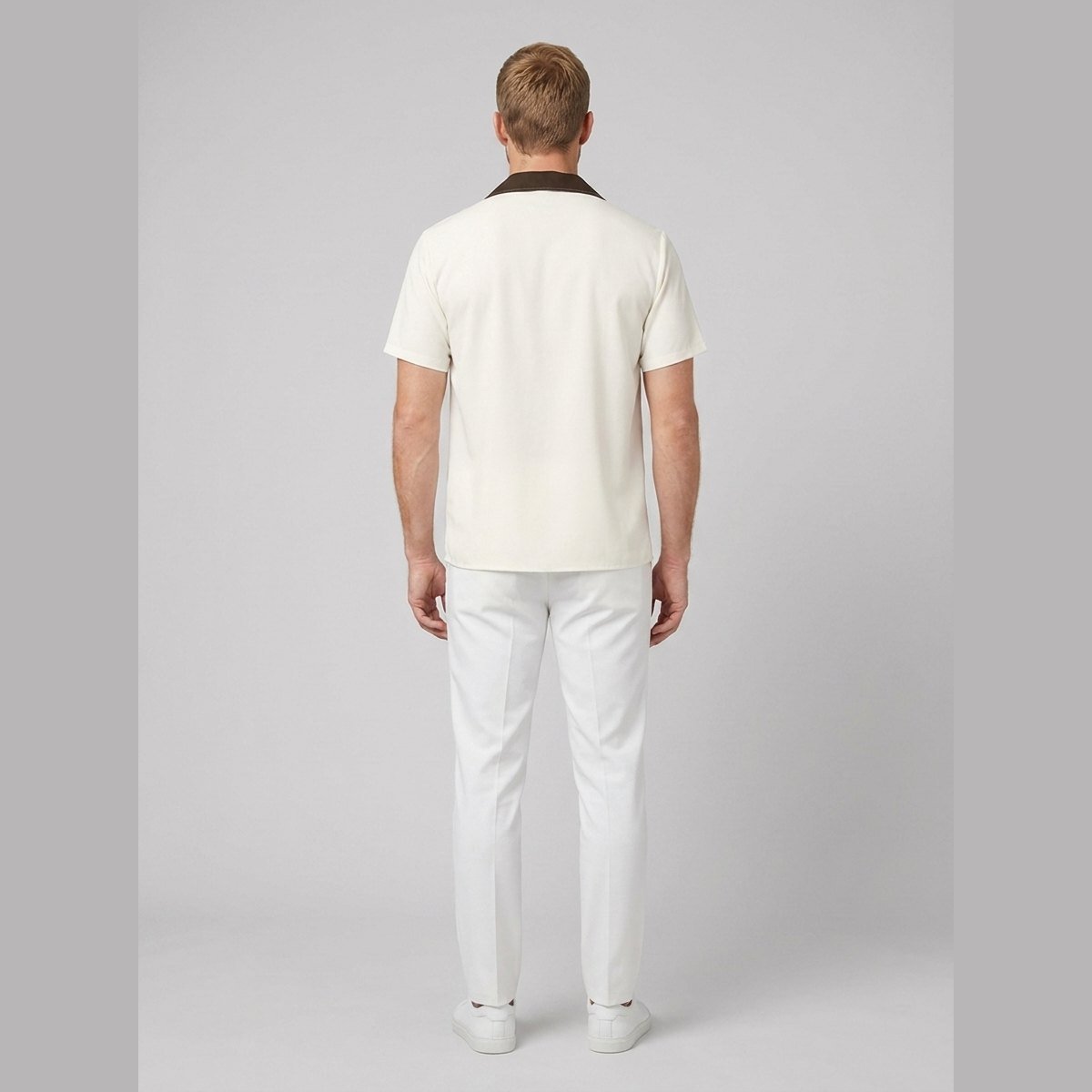 Tango cream camp collar shirt back