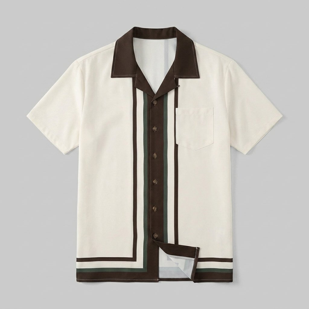 Tango cream camp collar shirt flat lay
