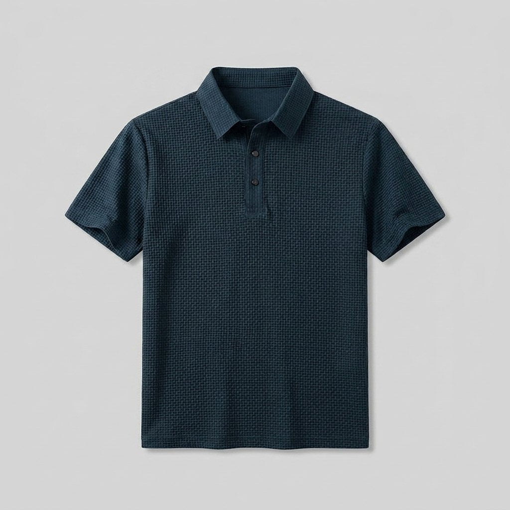 Teddy golf polo product flat lay