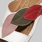 Thea leaf appliqué detail