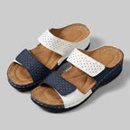 Theodora blue white orthopedic sandals