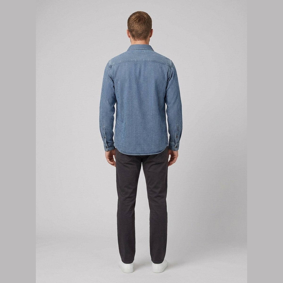 Theodore vintage denim shirt back view
