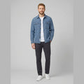 Theodore vintage denim shirt blue on model
