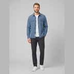 Theodore vintage denim shirt blue on model