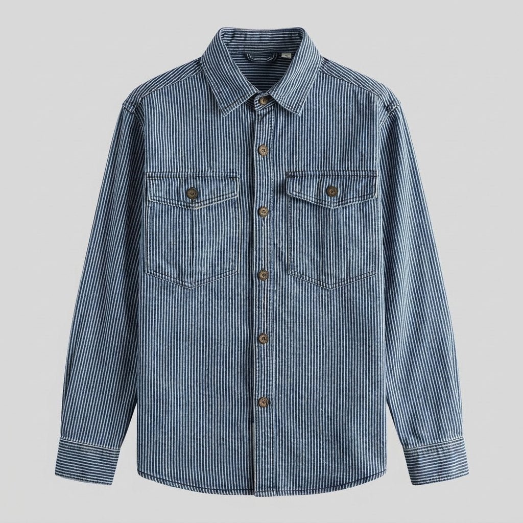 Theodore vintage denim shirt product flat lay