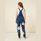 Tracy denim floral overalls back view