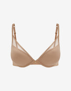 Uplift Plunge Bra taupe front view
