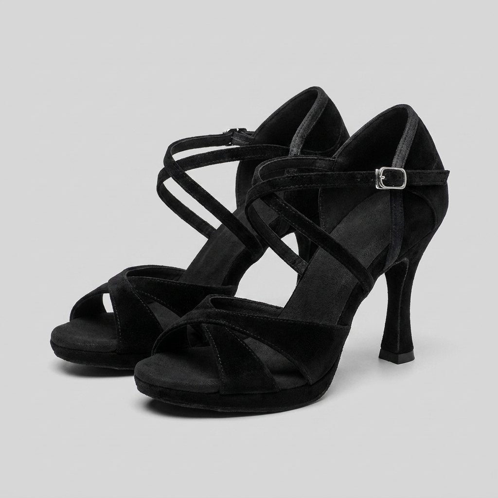 Vela velvet dance heels black pair