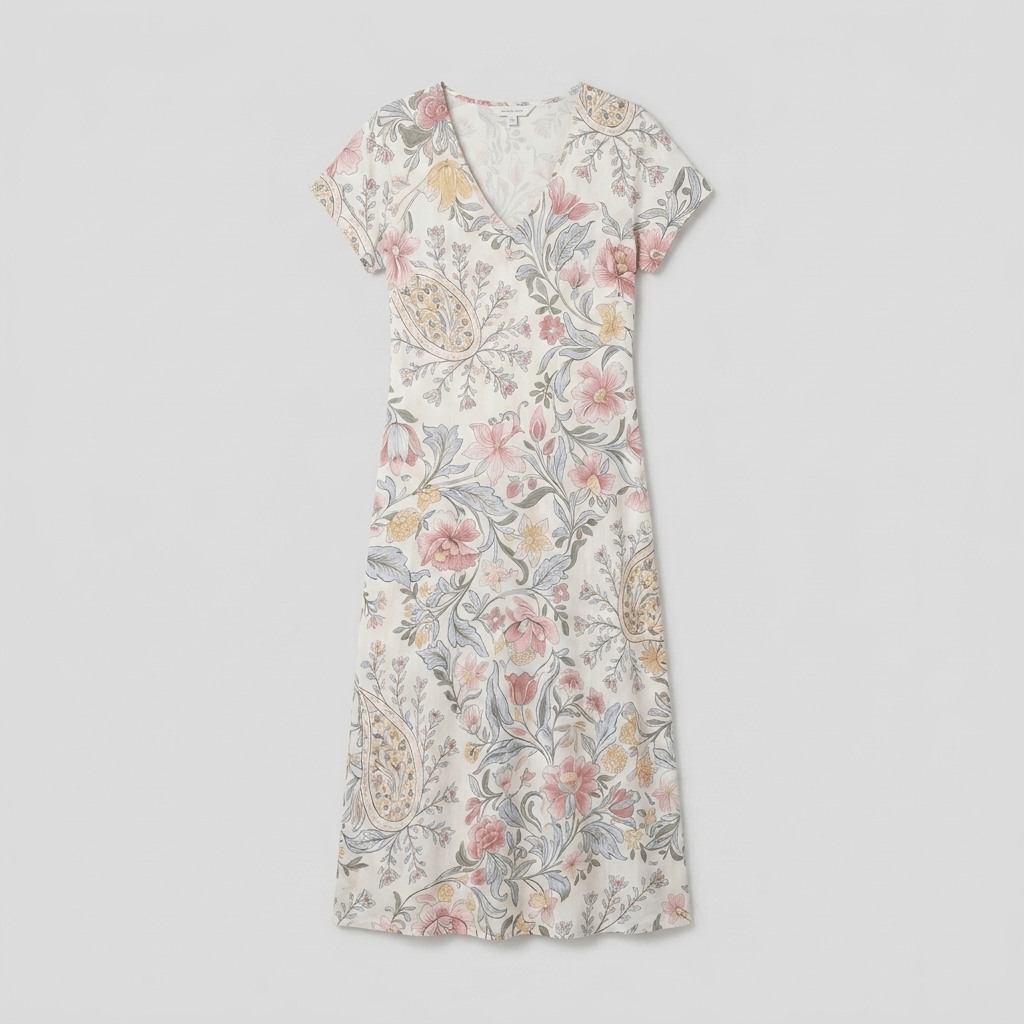 Vera floral midi dress product flat-lay