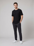 Vero mens waffle knit t-shirt black on model