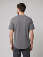 Vero mens waffle knit t-shirt gray back on model