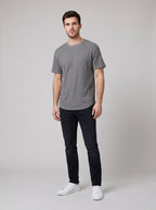 Vero mens waffle knit t-shirt gray on model