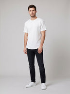 Vero mens waffle knit t-shirt white on model